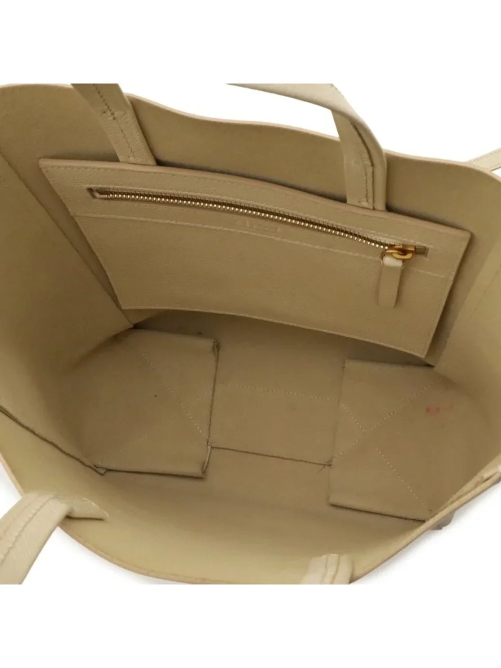 Celine Vertical Cabas Small Tote 2-Way Shoulder Bag Crossbody Leather Ivory